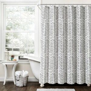 Modern Black and White Shower Curtain